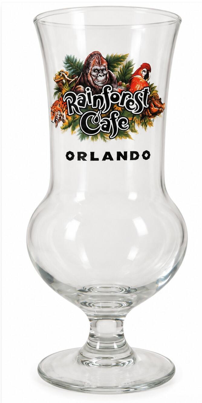 Rainforest Cafe Orlando Hurricane Glass Vintage NWOB
